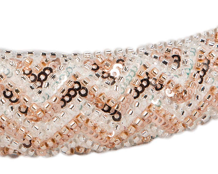 Shiny white & rose gold headband - Image 3