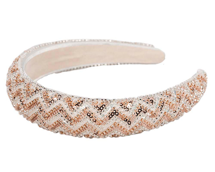 Shiny white & rose gold headband - Image 2