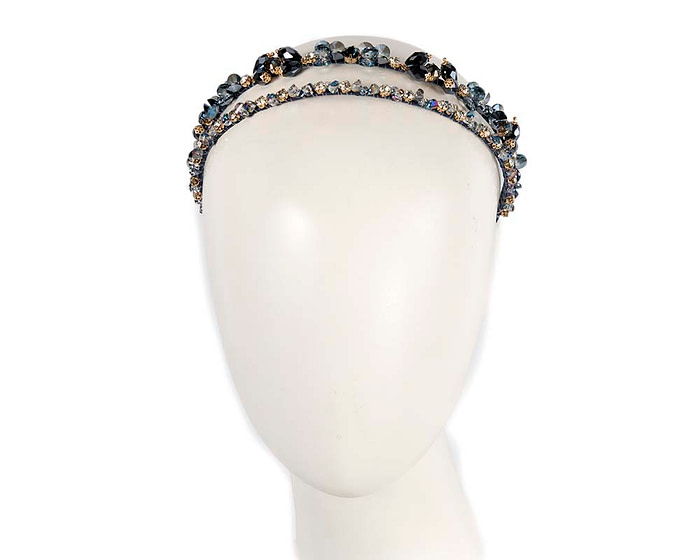 Thin and shiny blue fascinator headband