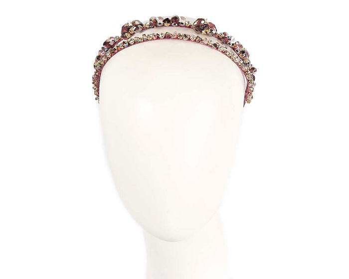 Thin and shiny purple fascinator headband