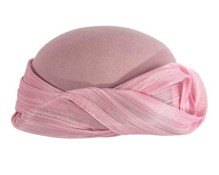 Elegant Dusty Pink Felt Hat by Fillies Collection - Image 4