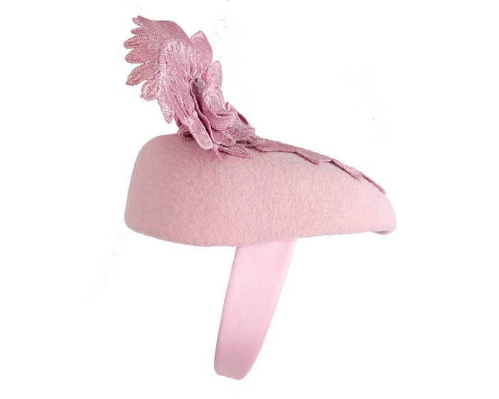 Elegant Pink Pillbox Fascinator with Lace Details - Image 4