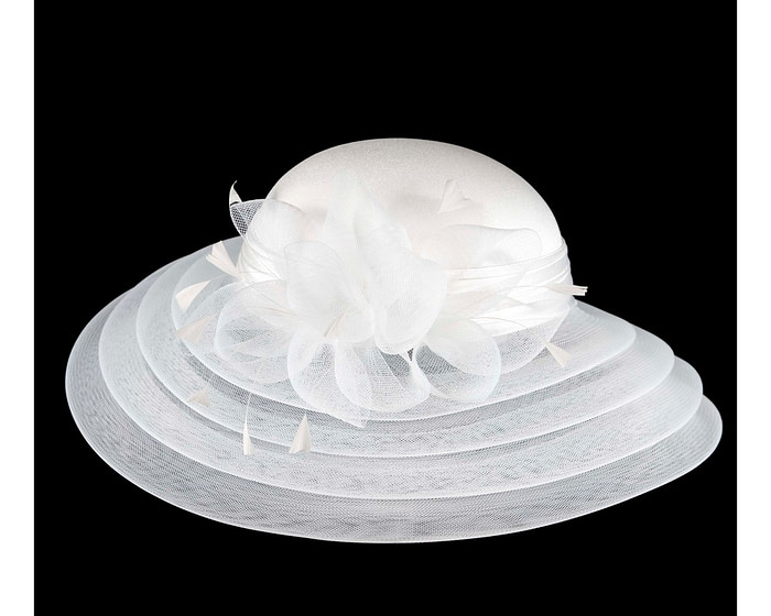 White Mother of the Bride Hat custom made to order (any color) - Image 3