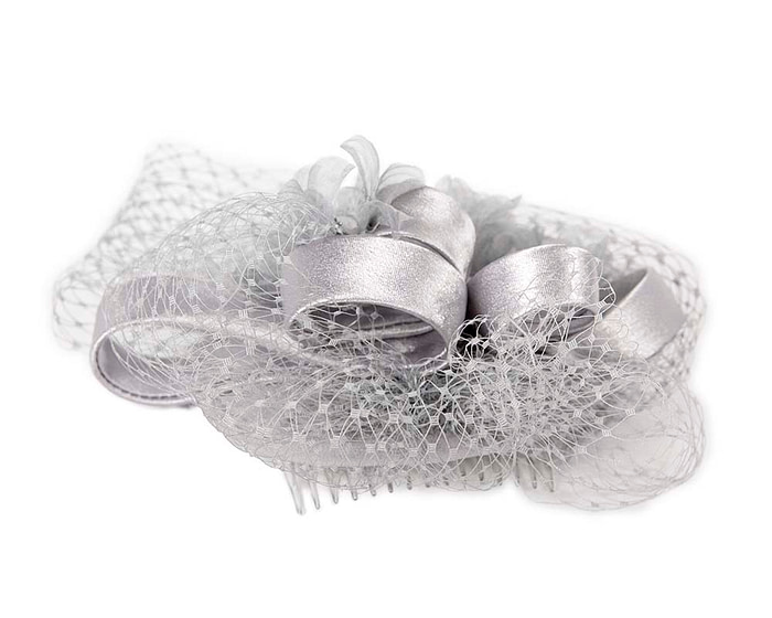 Silver custom made mother of the bride cocktail hat - Image 5