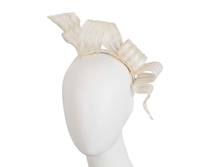 Stylish cream racing fascinator by Max Alexander