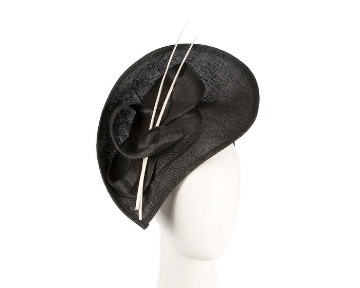 Large black & white sinamay fascinator by Max Alexander