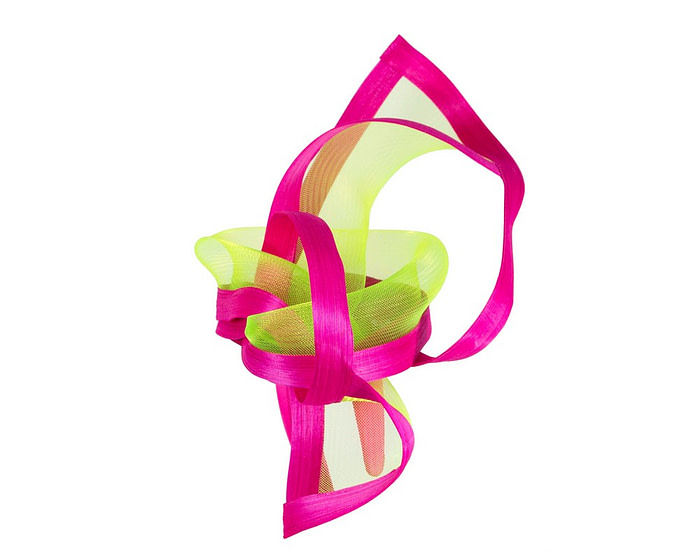 Bespoke Fuchsia and Lime fascinator by Fillies Collection - Image 3