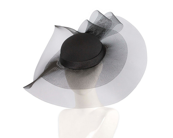 Black large brim custom made ladies hat