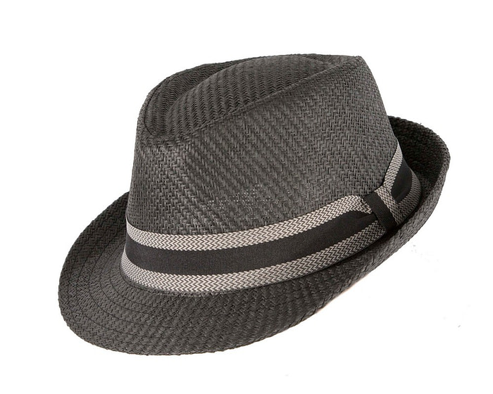 Black short brim trilby hat - Image 2