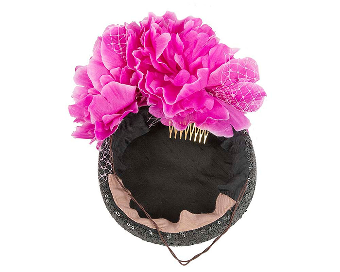 Bespoke Black & Fuchsia fascinator by BELEIVERA - Image 4