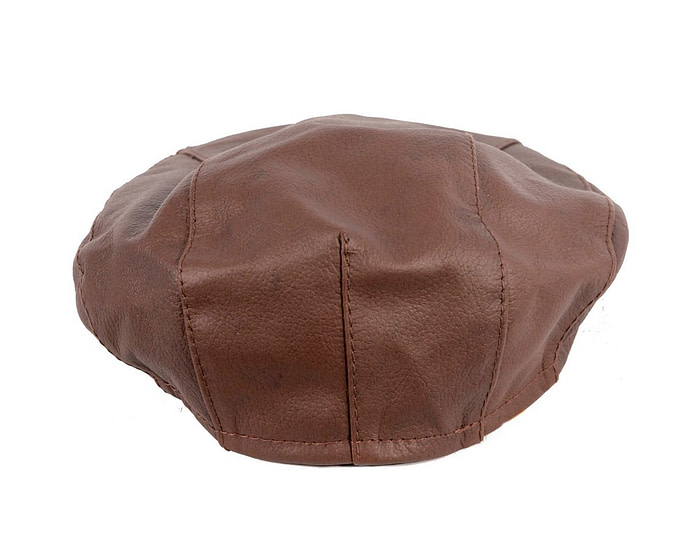 Brown Kangaroo leather flat cap by Jacaru - Image 4