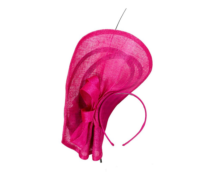 Large fuchsia & black sinamay flower fascinator by Max Alexander - Image 4