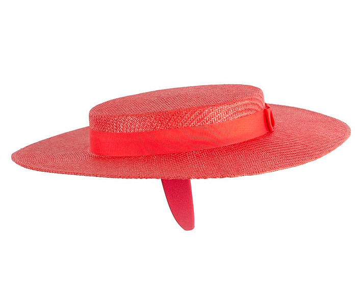 Red boater hat by Max Alexander - Image 4