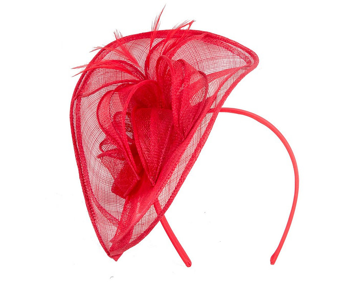 Bright Red sinamay racing fascinator by Max Alexander - Image 2