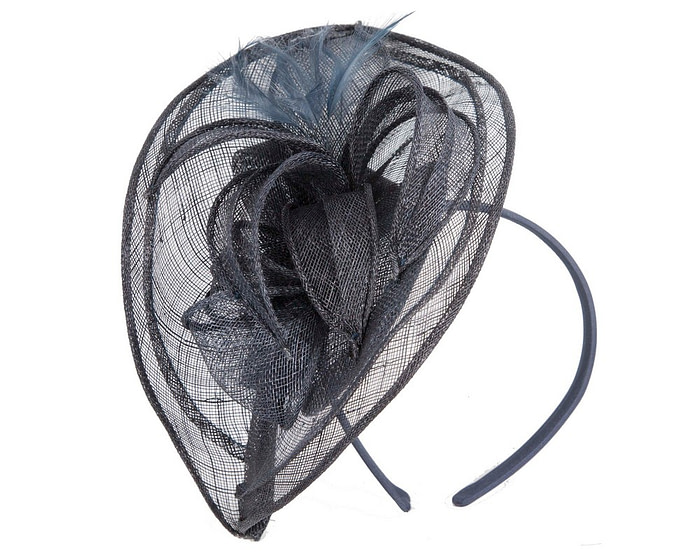 Navy sinamay racing fascinator by Max Alexander - Image 2