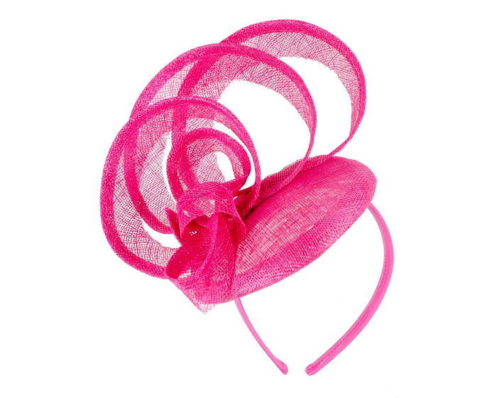 Sculpted fuchsia sinamay fascinator by Max Alexander - Image 2