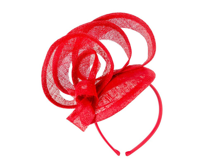 Sculpted red sinamay fascinator by Max Alexander - Image 2