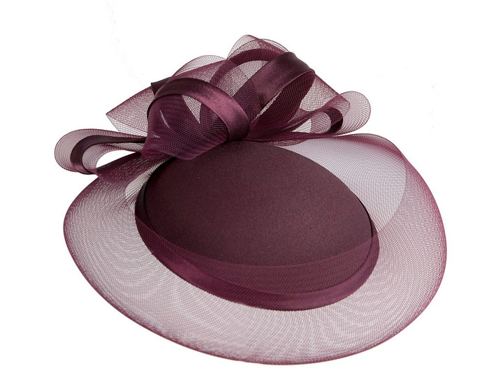 Port-colored custom made cocktail pillbox hat - Image 2