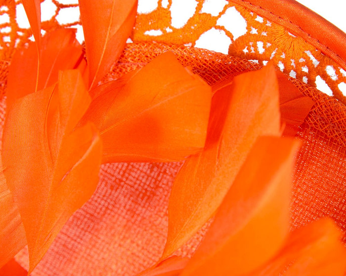 Bespoke orange racing fascinator by Fillies Collection S293 - Image 5