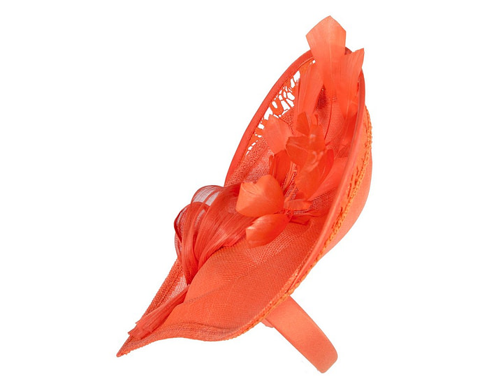 Bespoke orange racing fascinator by Fillies Collection S293 - Image 3