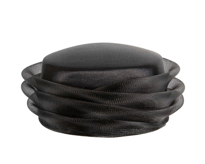 Large black custom made pillbox hat - Image 5