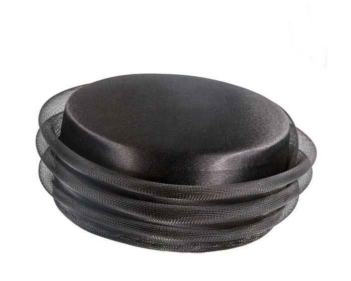 Large black custom made pillbox hat - Image 3