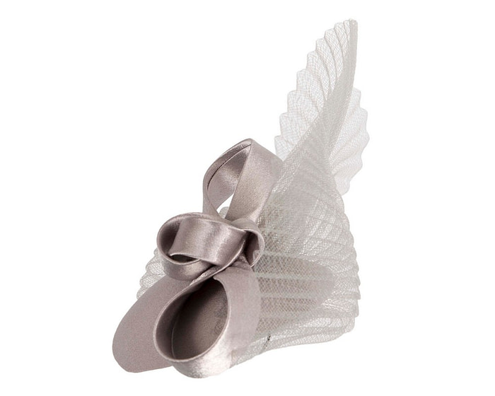Grey custom made fascinator hat for special ocassion - Image 3