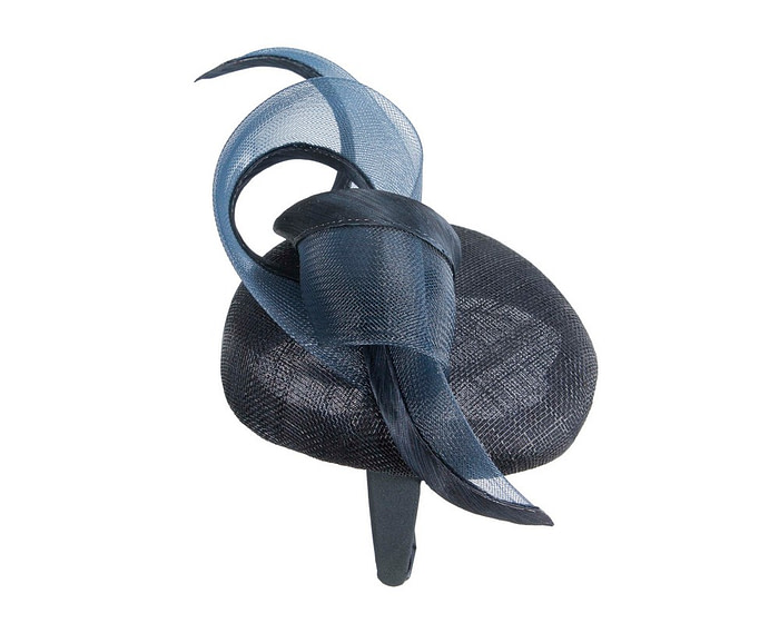 Navy pillbox fascinator by Fillies Collection - Image 3
