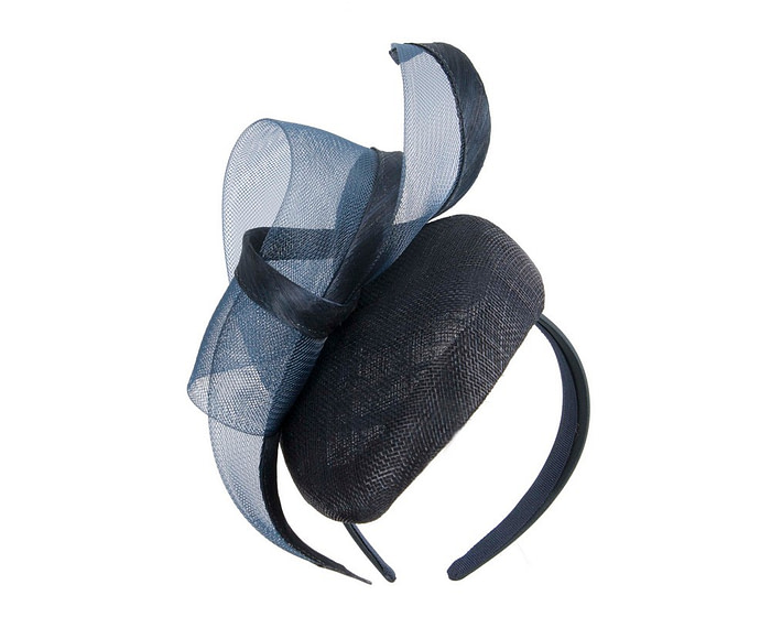 Navy pillbox fascinator by Fillies Collection - Image 2