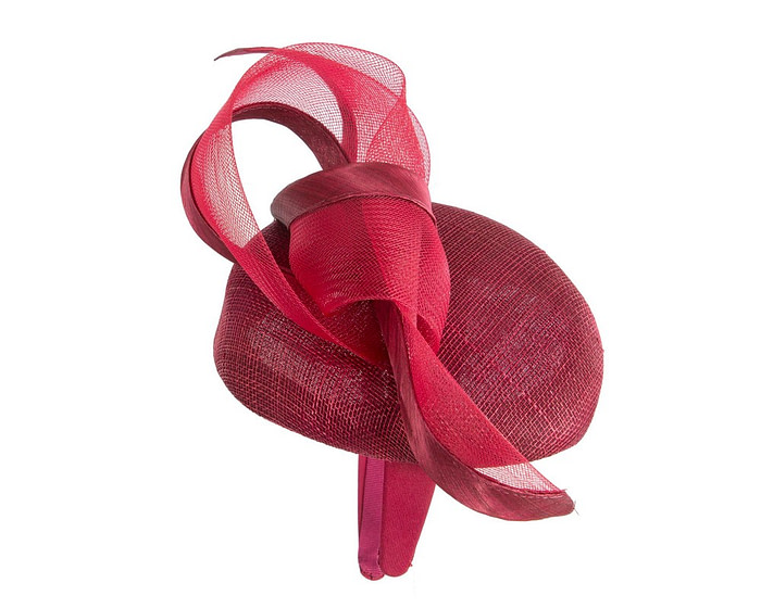 Wine-colored pillbox fascinator by Fillies Collection - Image 3