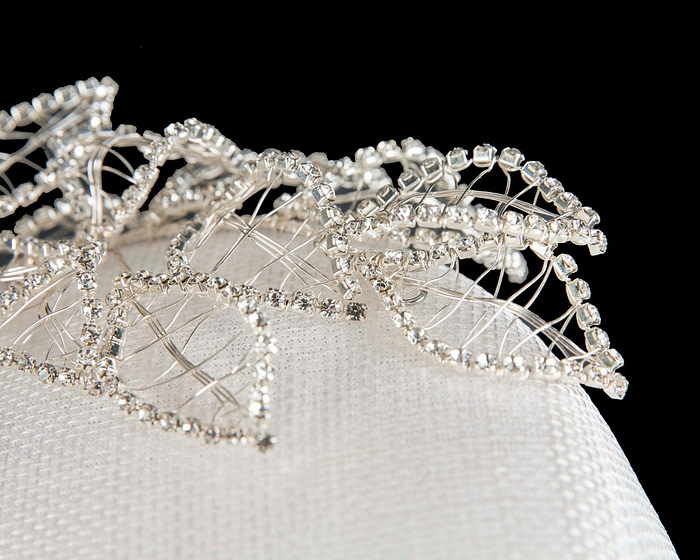 Designer white pillbox fascinator by Fillies Collection - Image 5