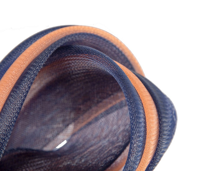 Navy & nude crinoline bow fascinator by Fillies Collection - Image 3