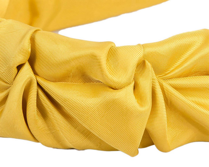 Yellow scrunchie fascinator headband - Image 3