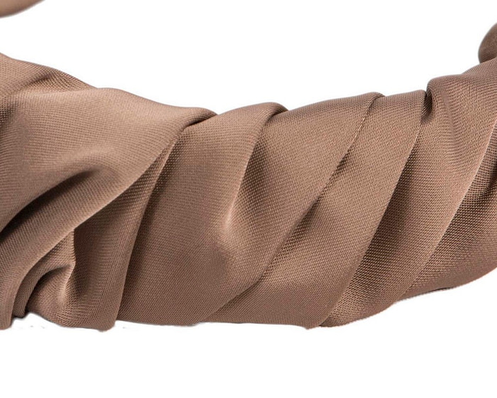 Taupe scrunchie fascinator headband - Image 3