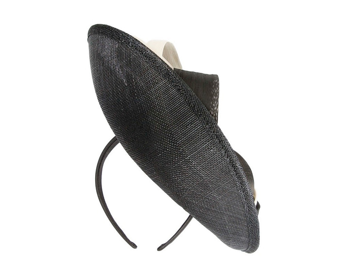 Large black & cream sinamay fascinator by Max Alexander - Image 6