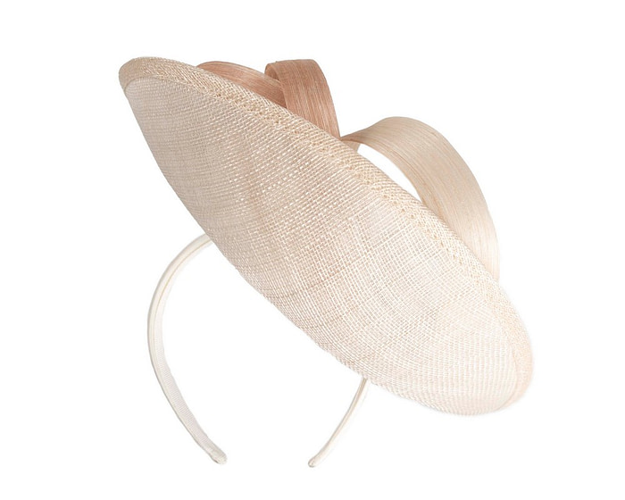 Large cream & nude sinamay fascinator by Max Alexander - Image 6