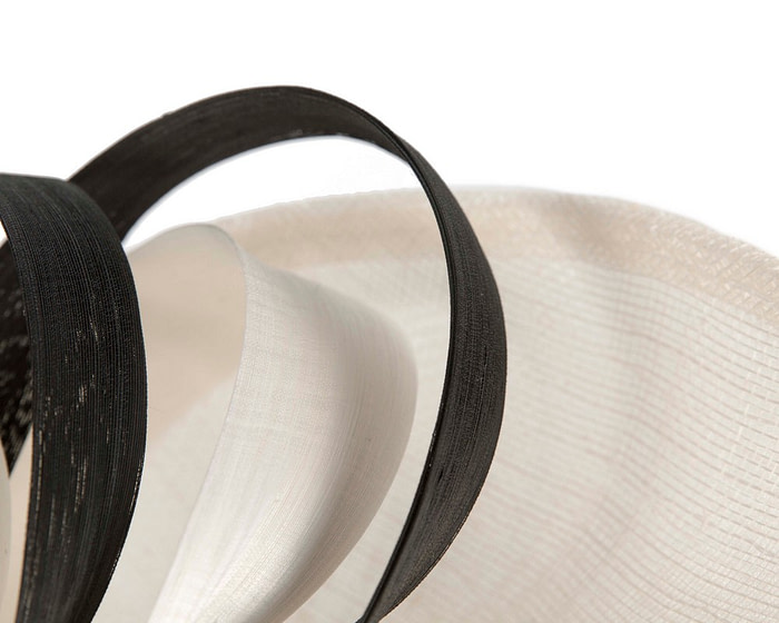 Large cream & black sinamay fascinator by Max Alexander - Image 5