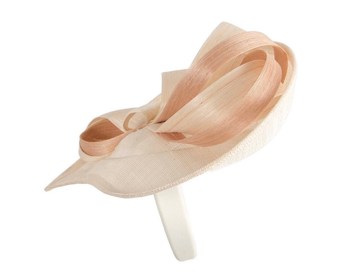 Large cream & nude sinamay fascinator by Max Alexander - Image 3