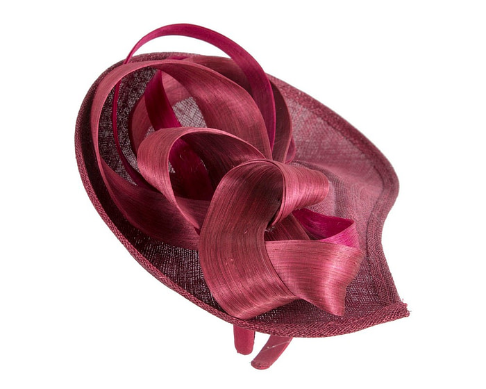 Large wine-colored sinamay fascinator by Max Alexander - Image 4