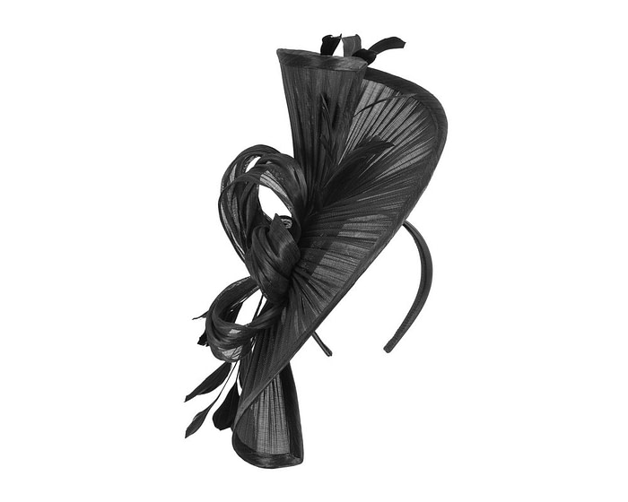 Large black jinsin racing fascinator by Fillies Collection - Image 2