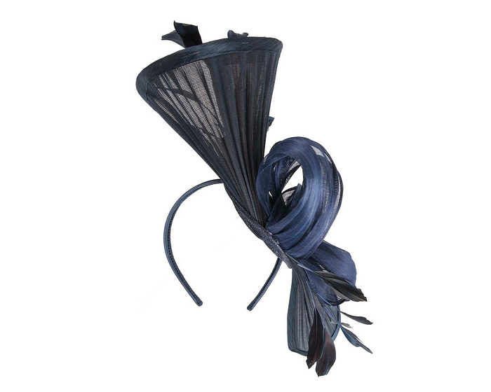 Large navy jinsin racing fascinator by Fillies Collection - Image 6