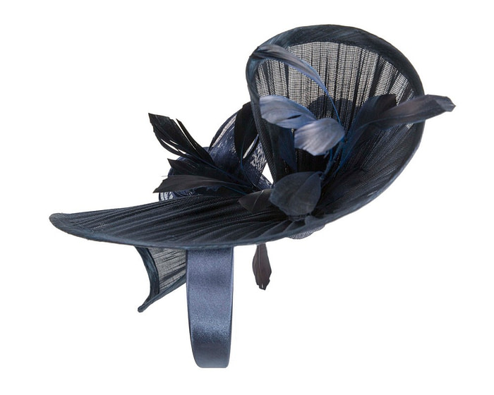 Large navy jinsin racing fascinator by Fillies Collection - Image 4