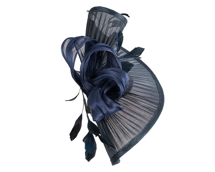 Large navy jinsin racing fascinator by Fillies Collection - Image 3