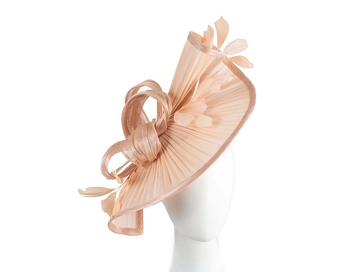Large nude jinsin racing fascinator by Fillies Collection