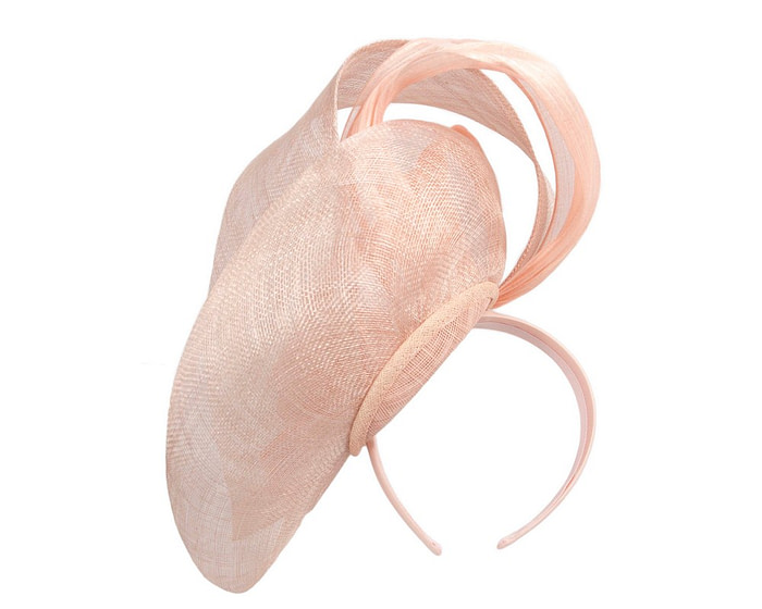 Large blush sinamay fascinator by Fillies Collection - Image 4