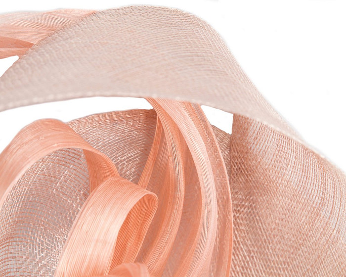 Large blush sinamay fascinator by Fillies Collection - Image 3