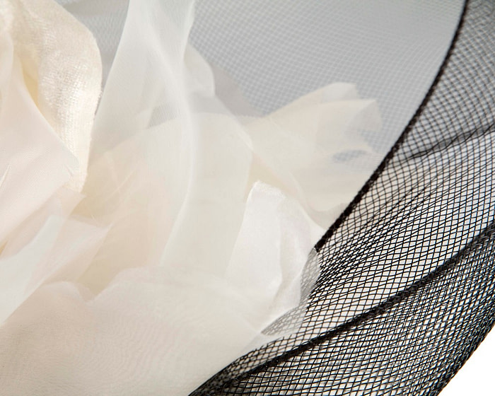 Large structured black & cream fascinator by Fillies Collection - Image 5
