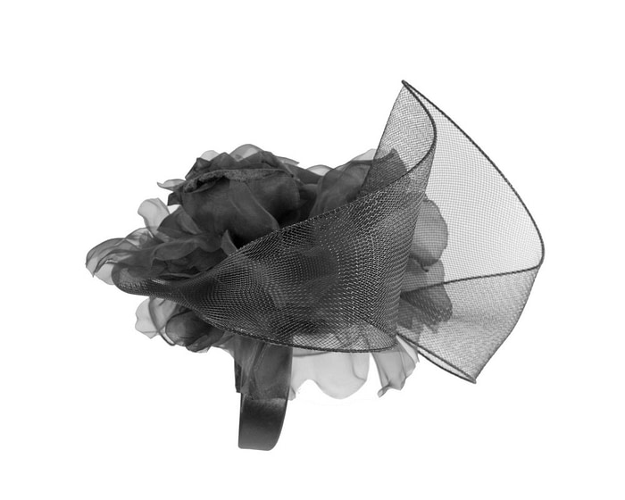 Large structured black fascinator by Fillies Collection - Image 6