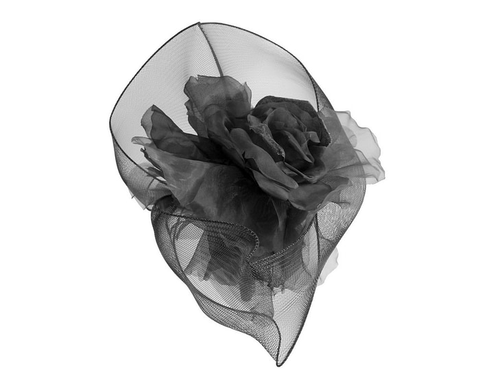 Large structured black fascinator by Fillies Collection - Image 5
