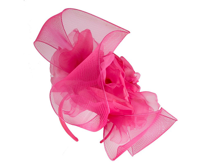 Large structured fuchsia fascinator by Fillies Collection - Image 6